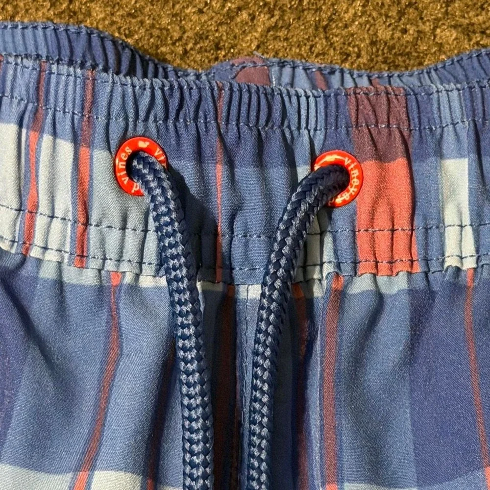 Vineyard Vines Plaid Chappy Swim Trunks Size M Preppy Outdoor Vacation